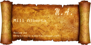 Mill Alberta névjegykártya